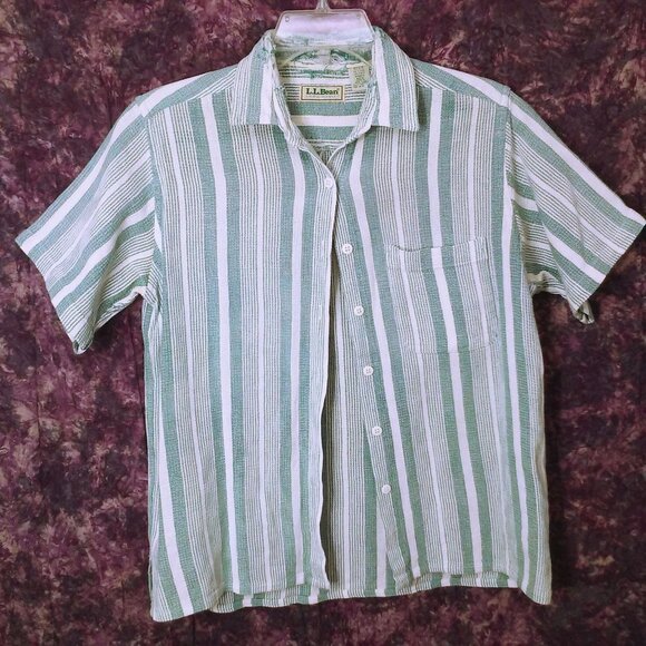 Lot of 2 Tops Vintage 80s L.L. Bean Coolweave Shirts Lady-M/L Cotton Pockets - Picture 7 of 10